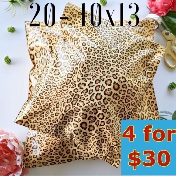 20- 10x13 Leopard Print Poly Mailers - Picture 1 of 4